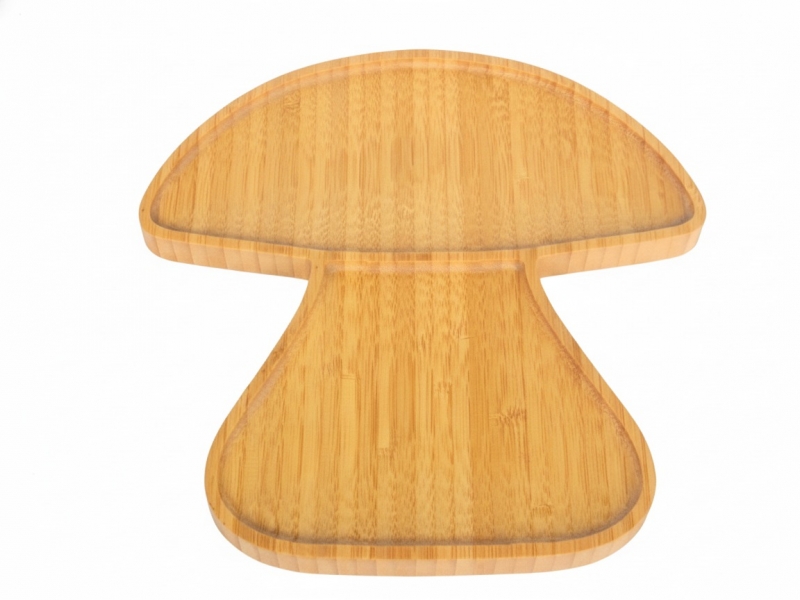Mushroom-Shaped Bamboo Serving Platter - Eco-Friendly Appetizer Tray for Wholesale